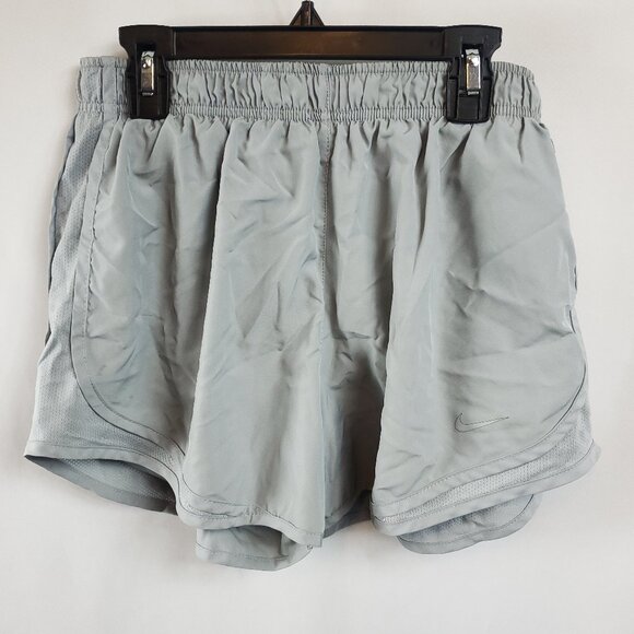 Nike Dri Fit Womens Sz Large Grey Shorts Elastic Drawstring Waist Under Wear - Picture 1 of 9
